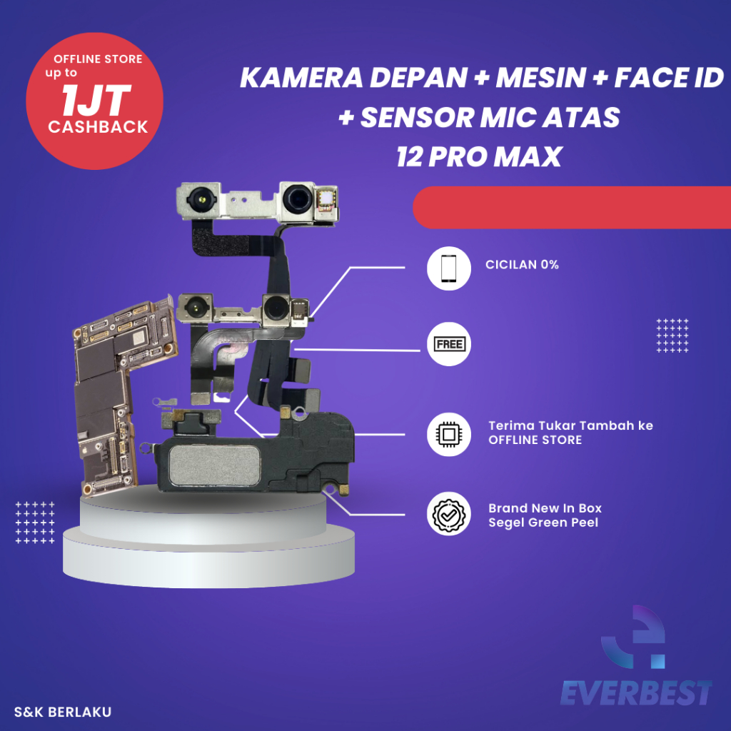 Jual KAMERA DEPAN + MESIN + FACE ID + SENSOR MIC ATAS IPHN 12 PRO MAXX ...