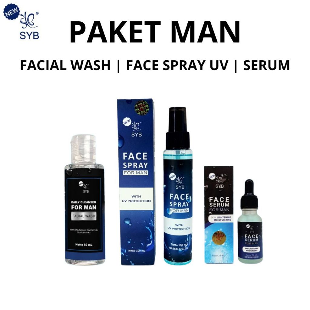 Jual SYB Paket Brightening Man ( Facial Wash 60Ml Face Spray UV