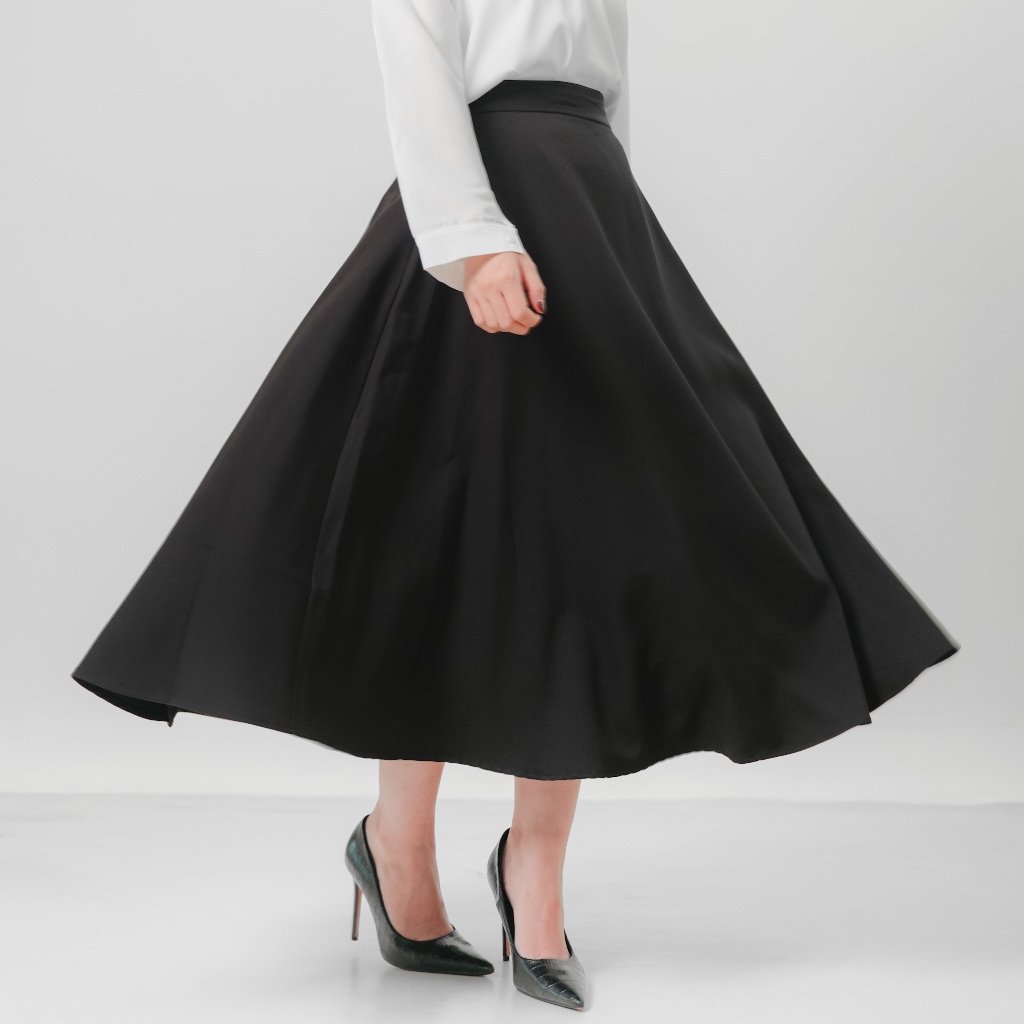Severli Fuji Midi Skirt | Rok Kerja Kuliah Wanita Korean Style Formal Casual - foto 2