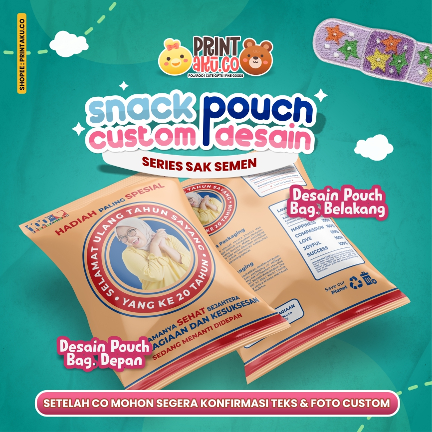 Jual Snack Custom Foto Teks Bungkus Pouch Jumbo Series Sak Semen Shopee Indonesia 8111