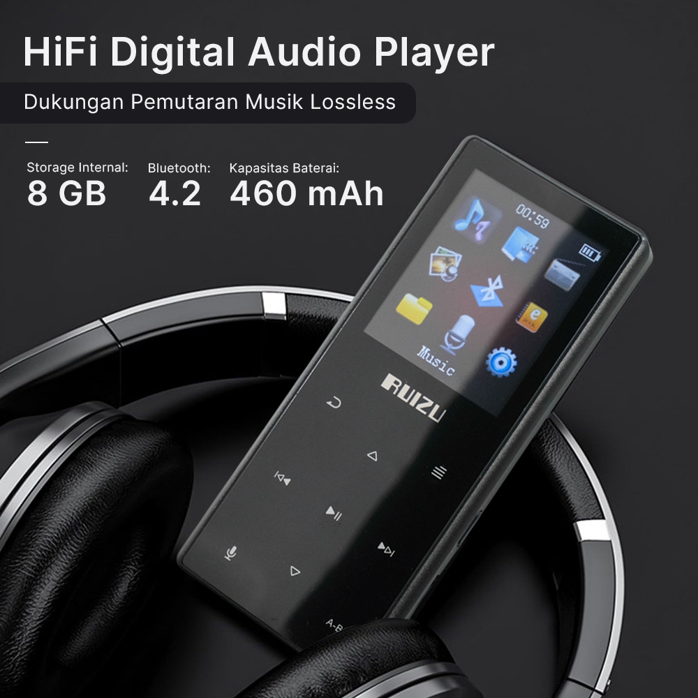 8GB Mp3 Player With Bluetooth, Music Player For Kids Students Seniors, Digital Audio Players Portable HiFi Sound Mp3 Music Player, Gifts (Blue): MP3 & Digital Media Players