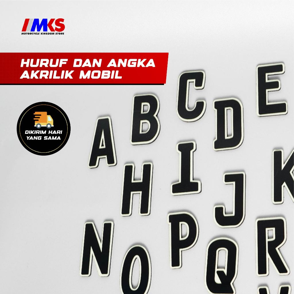 Jual [Emblem Huruf Angka Mobil] Emblem Huruf timbul akrilik dan Angka ...