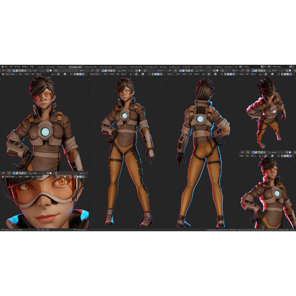 Jual Blender 3.1 Tracer Character Modeling Full process videos and 3D ...