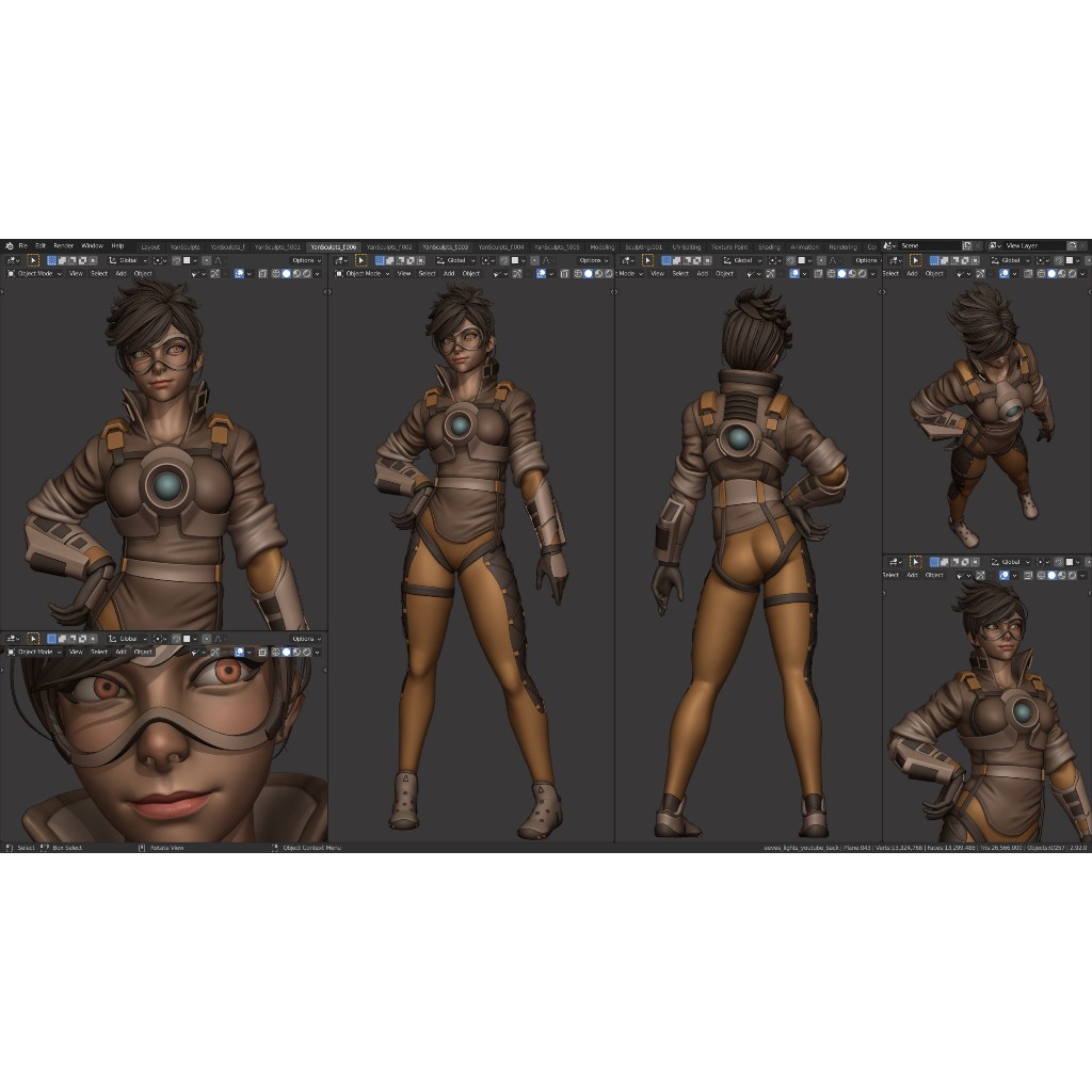 Jual Blender 3.1 Tracer Character Modeling Full process videos and 3D ...