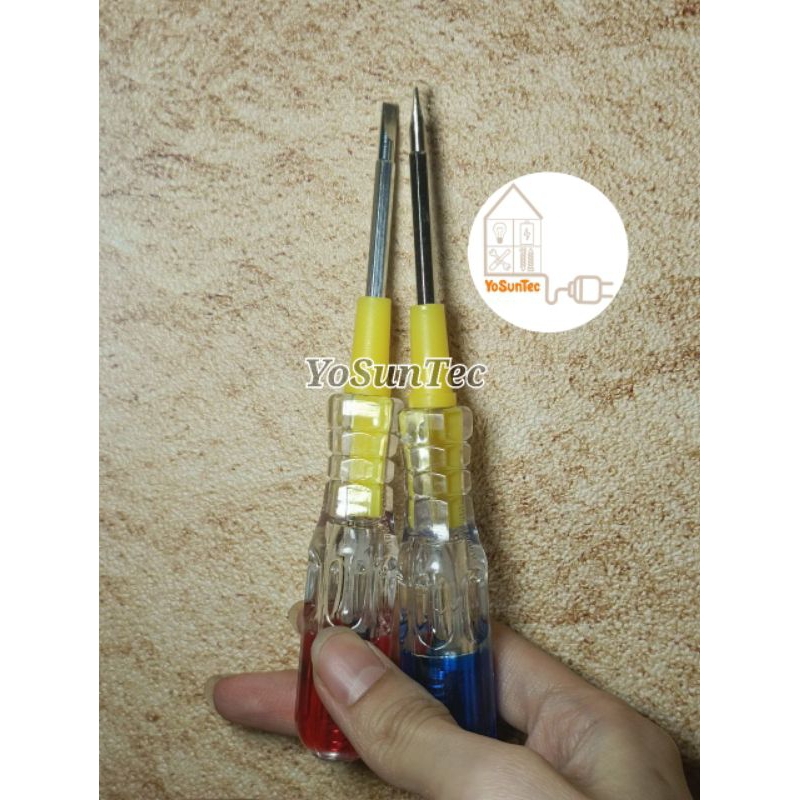 Jual Obeng Listrik Tespen Bolak Balik ROCIA Plus Minus 2 Mata Gagang ...
