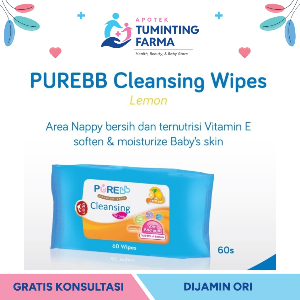 Jual PureBB Pure Baby Hand & Mouth Baby Wipes 60s Food Grade- MANADO ...