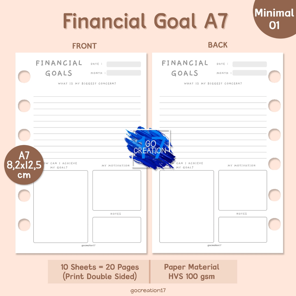 Jual Buku Planner Refill Kertas Isi Binder Financial Plan Simple ...