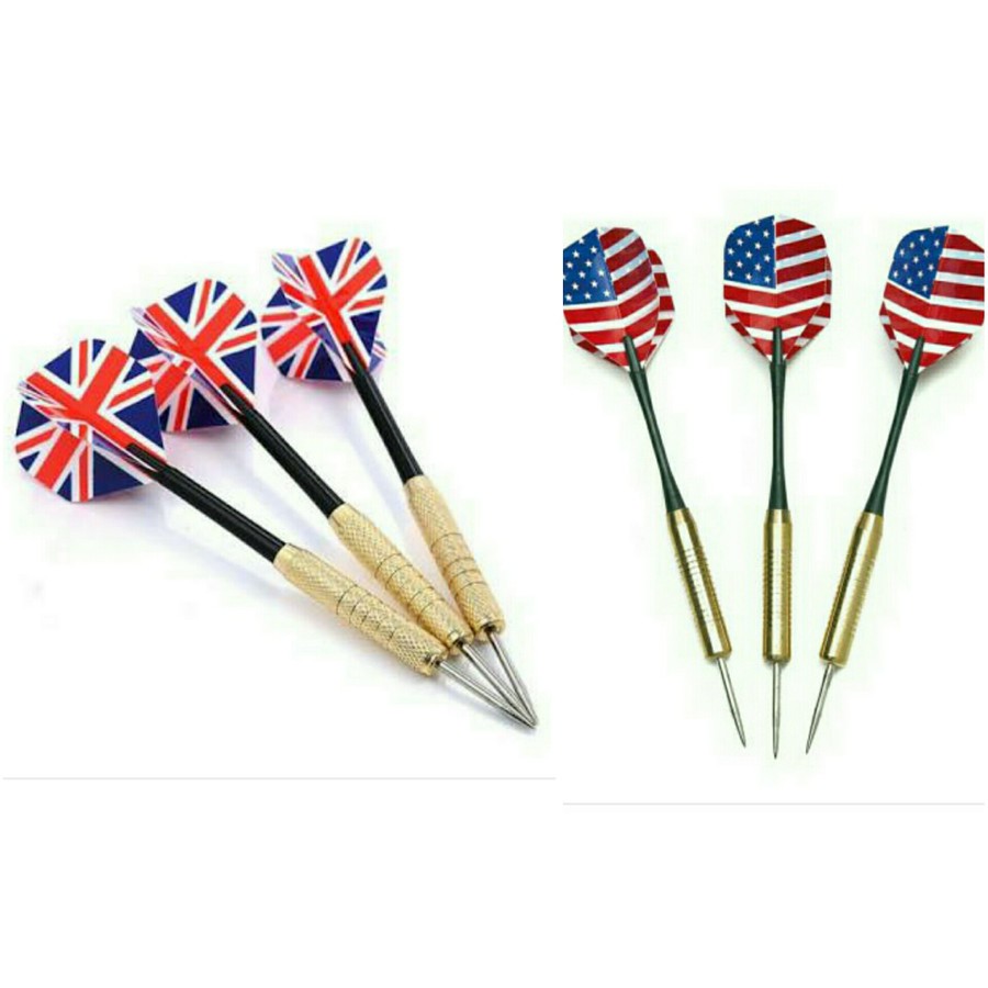 Jual JARUM PANAHAN DART - PANAH DART GAME BESI ISI 3 BESAR MOTIF ...