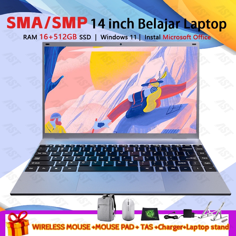 Jual [Bisa COD]AST laptop baru murah slim 14 inch Ram16G+512GB SSD SMA ...