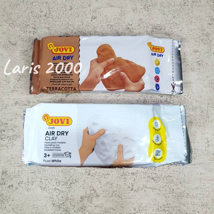 Jual Jovi Modelling Clay White / Air Dry Tanah Liat Putih / Coklat 500 ...