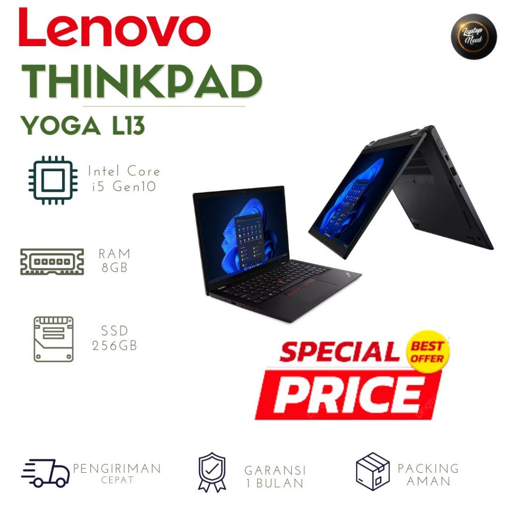 Jual Laptop Touchscreen Lenovo Yoga L13 Core i5 Gen 10 Ram 8GB SSD ...