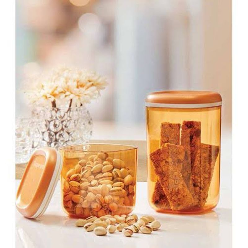Jual TUPPERWARE TOPLES CRYSTAL CANISTER GOLD SET | Shopee Indonesia
