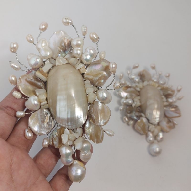 Jual Bros Kerang Mabe mix Mutiara Air Tawar dan Barok | Shopee Indonesia