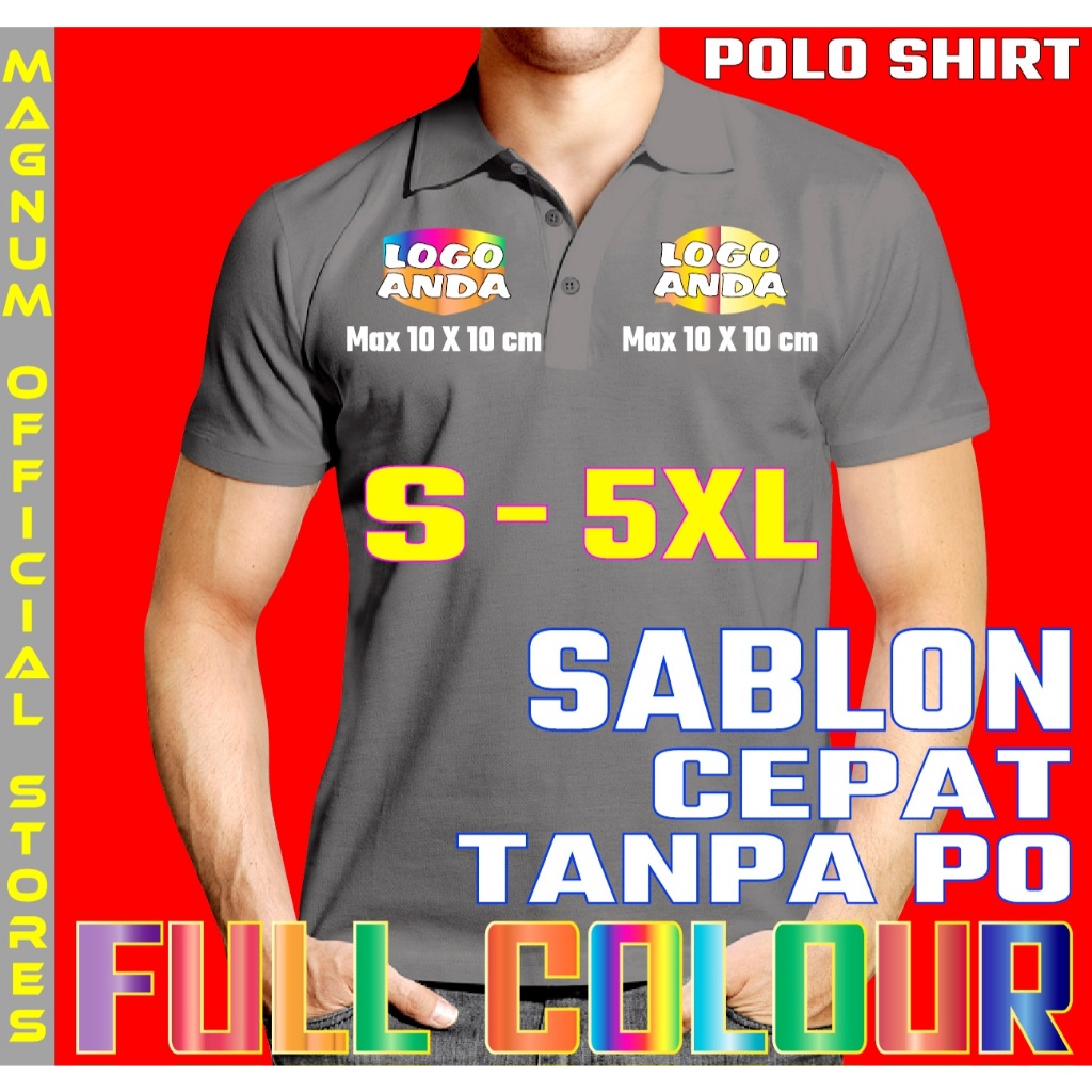 Jual Kaos Baju Polo Kerah Sablon Bikin Cetak Custom Logo Tulisan Gambar ...