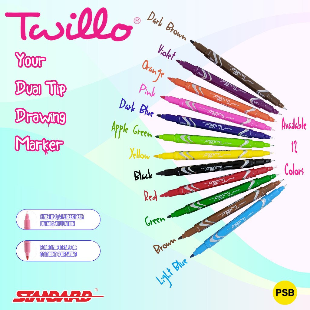 Standard  - Twillo Dualtip Marker ( Spidol Dualtip ) (8)