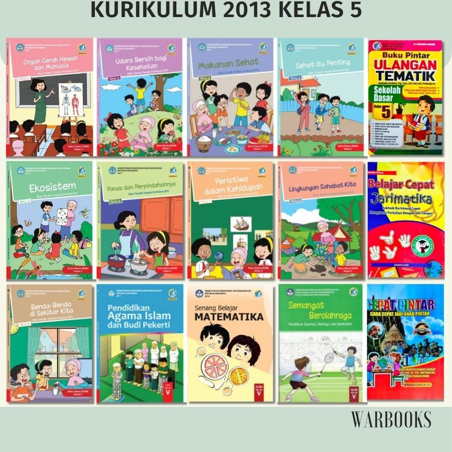 Jual Buku Kurikulum 2013 SD Kelas 5 Tema 1 2 3 4 5 6 7 8 9 PAI MTK PJOK ...