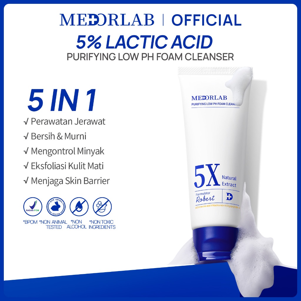 Jual MEDORLAB Low pH Foam Cleanser 3XAHA/3X AMINO ACID/Niacinamide ...
