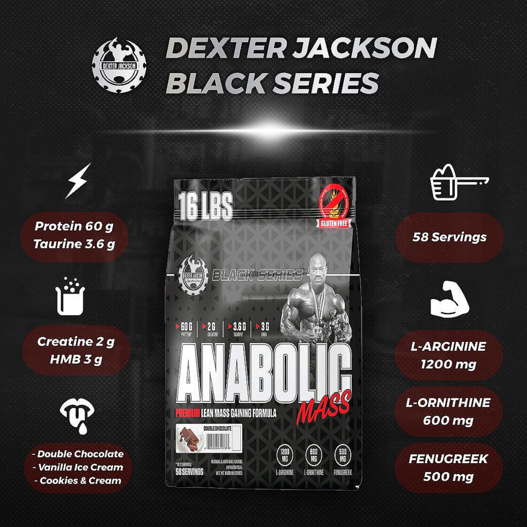 Jual Dexter Jackson Black Series ANABOLIC MASS 16 Lbs 7,3 Kg 16LB BPOM