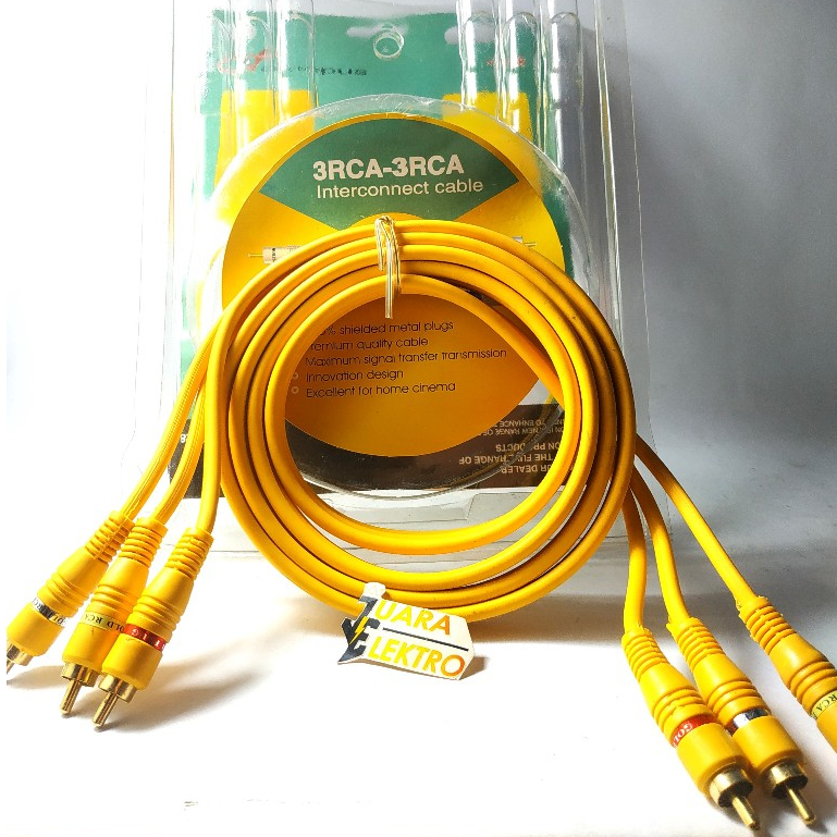 Jual Kabel 3 RCA-3 RCA 1.8 M Besar C-328 Merek Octopus Warna Variasi ...