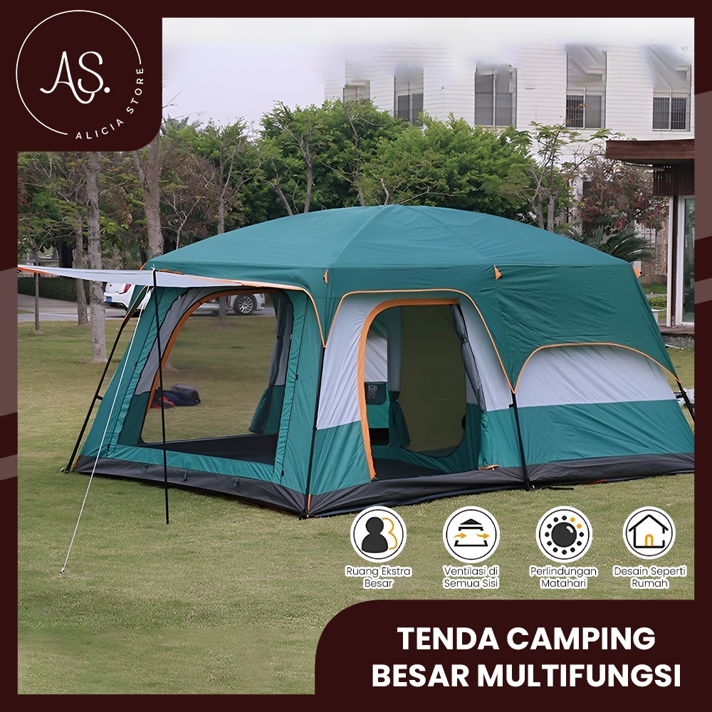 AS Tenda Camping Outdoor Waterproof Ada Kamar Tidur & Ruang Tamu