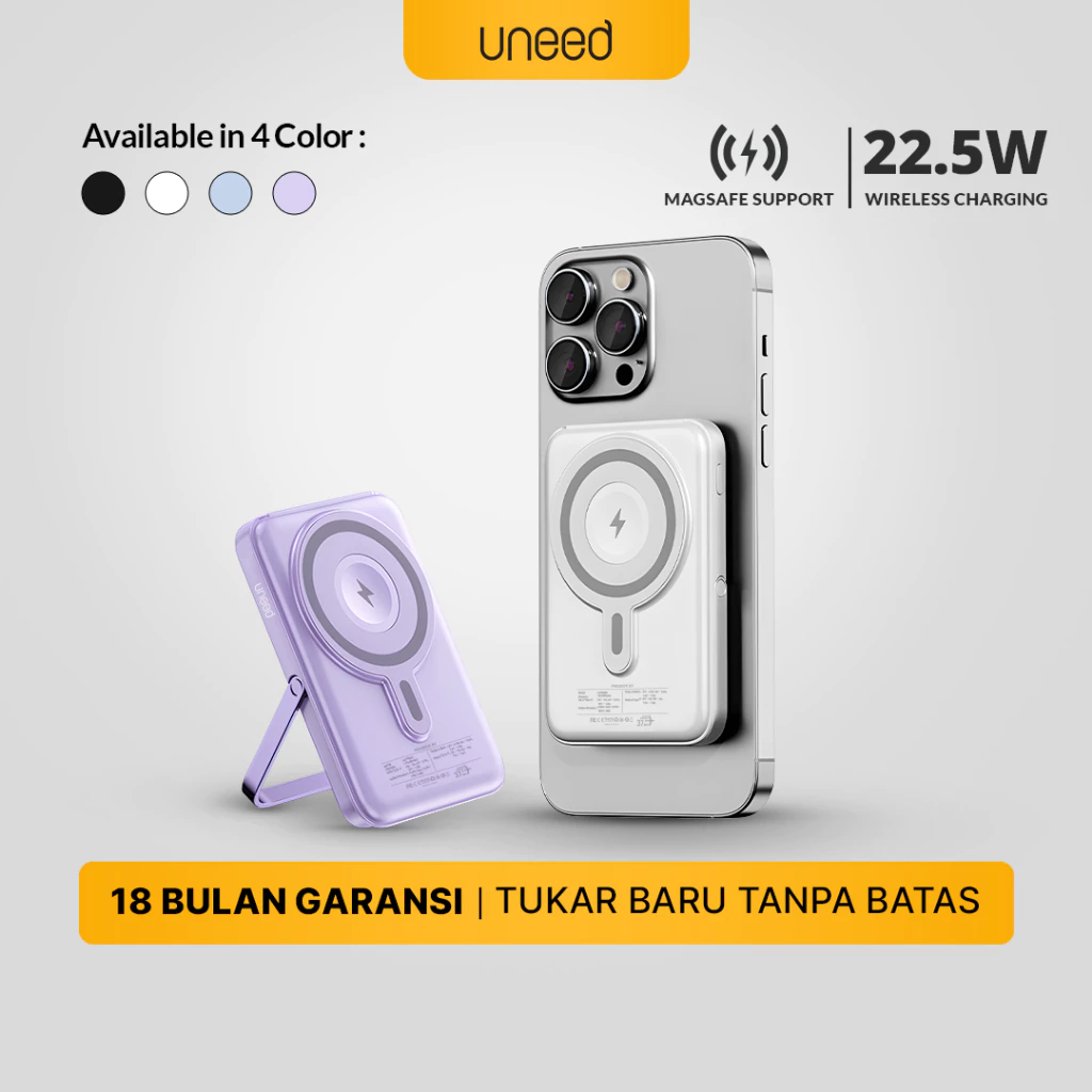 UNEED MagBox B7 Powerbank Wireless Magnetic with Smartwatch Charger 10.000mAh 22.5W QC PD - UPB559