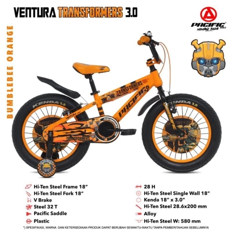 Jual SEPEDA BMX PACIFIC VENTURA TRANSFORMERS 12 16 18 INCH BAN 3.0 ...
