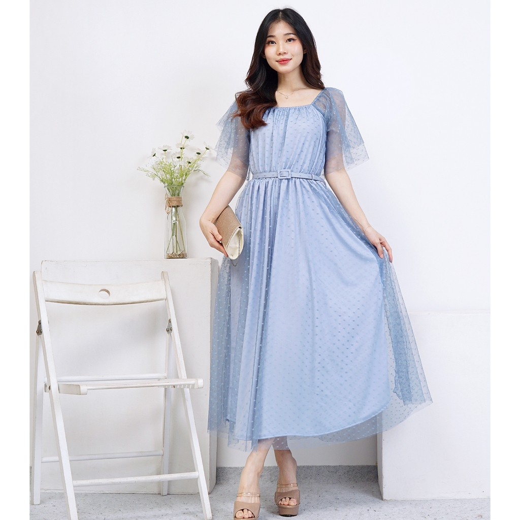 Jual K291 Long dress Kondangan Korean Style / Baju Natal Wanita Kekinian /  Gaun Pesta Panjang Elegan | Shopee Indonesia