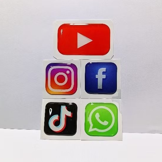Jual LOGO SOSMED Emblem sticker timbul lentur | Shopee Indonesia