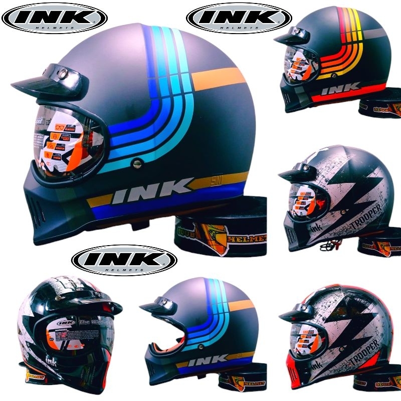 Jual Helm INK trooper motif borderlin Thunder 100% original SNI-DOT ...