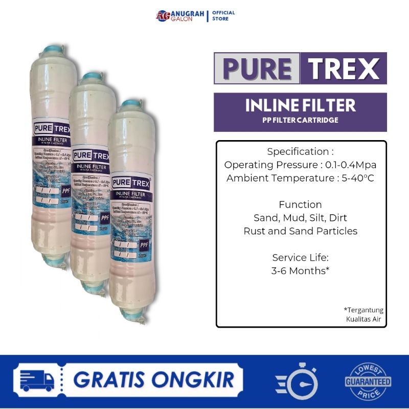 Jual Puretrex Inline Filter Cartridge Sedimen PPF Filter, GAC filter ...
