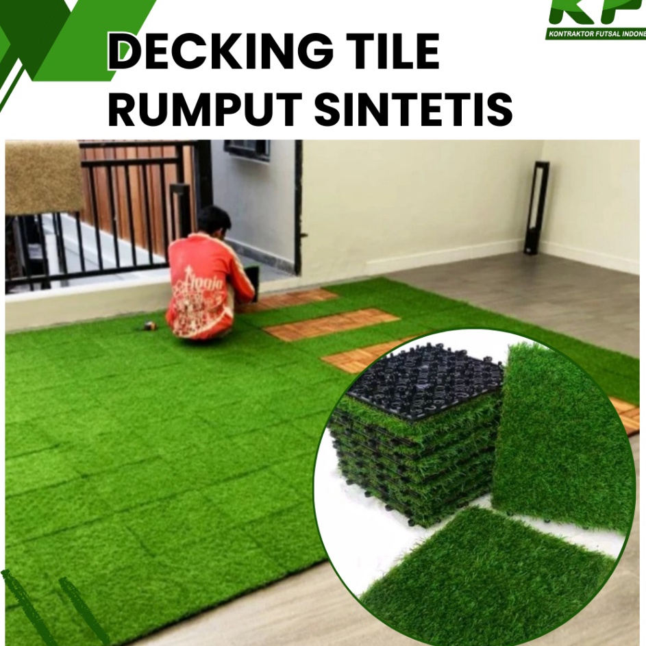 Jual KF7 Decking Tile Rumput Sintetis Tempel Praktis Dari KFI Sport ...