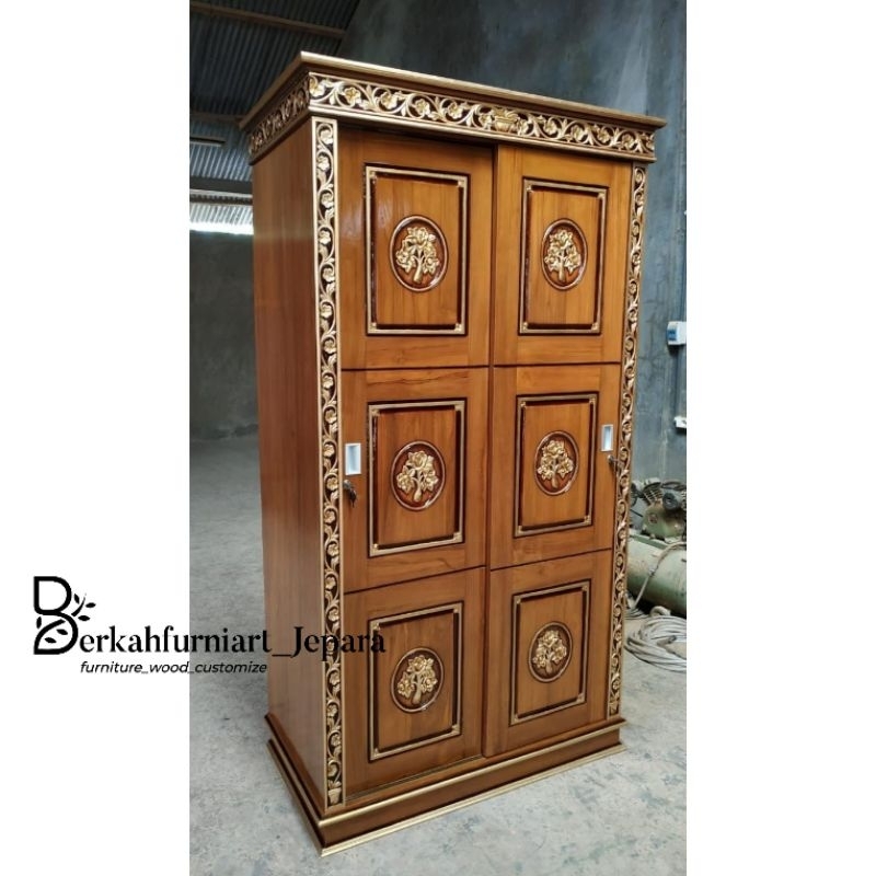 Jual Lemari Pakaian Minimalis Pintu 2 Lemari Sleding Pintu 2 Kayu Jati