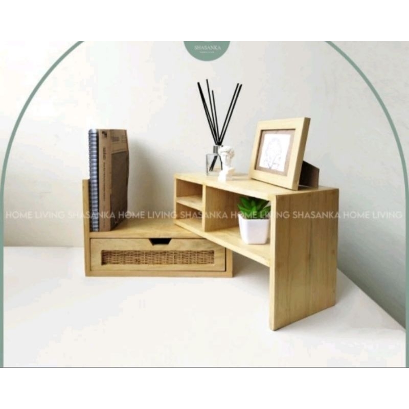 Jual Rak meja aesthetic / Rak buku minimalis serbaguna / Desk Organizer ...
