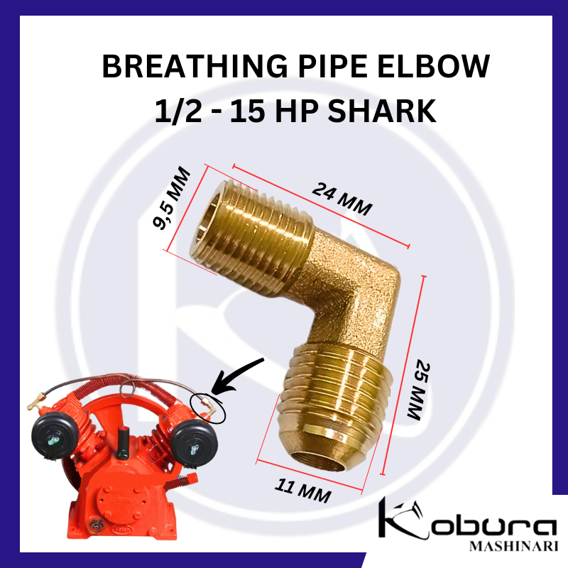 Jual Breathing Pipe Elbow 1/2 - 15 HP SHARK Bahan Kuningan dan Zinc ...