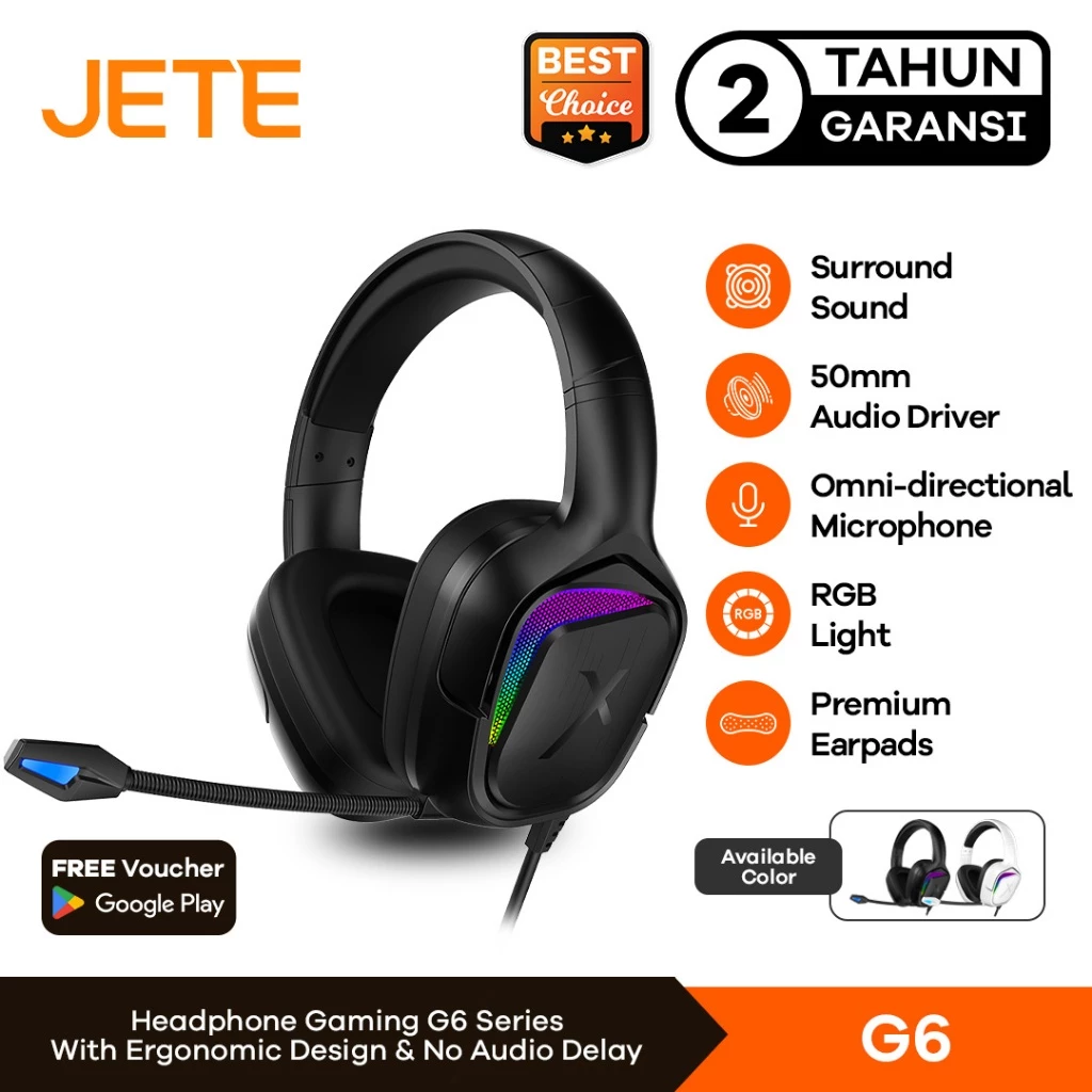 Headset Gaming Headphone Gaming Noise Cancelling JETEX G6 - Garansi 2 Tahun