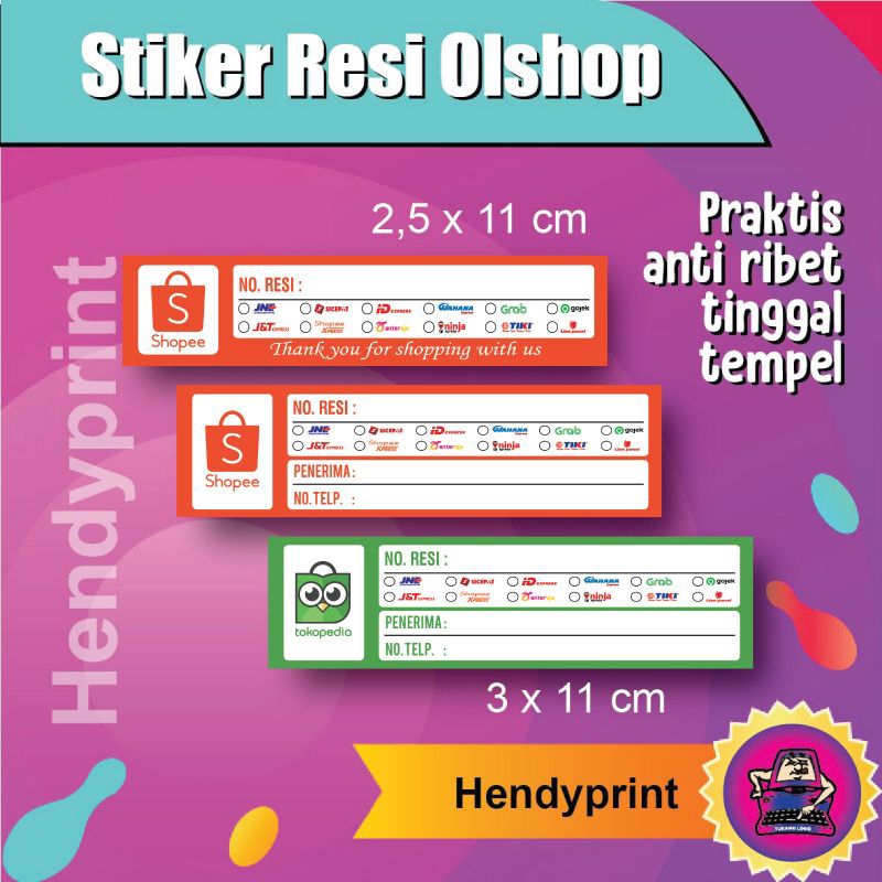 Jual Stiker Resi Isi Pcs Resi Label Pengiriman Paket Stiker Resi Pengiriman Shopee