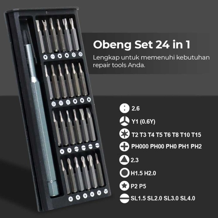Jual OBENG SET PREMIUM 24 IN 1 MULTI MAGNETIC | Shopee Indonesia