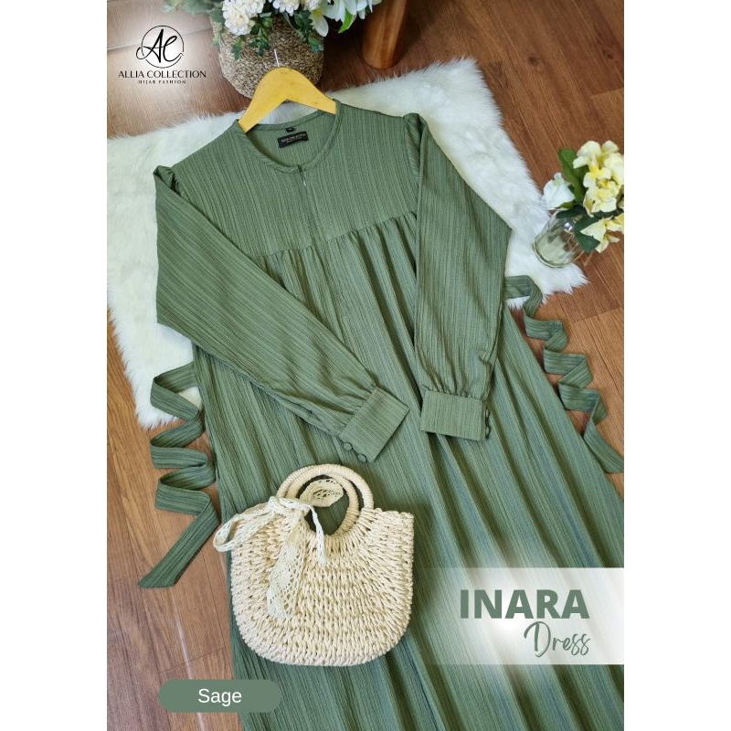 Jual Gamis viral kekinian Inara Dress / gamis polos / gamis putih ...