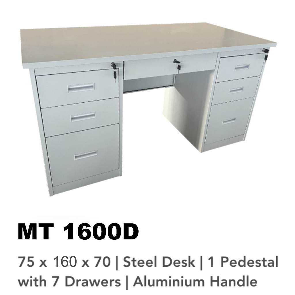 Jual Meja Tulis Meja Kantor Meja Kerja Full Besi MT1600D Murah