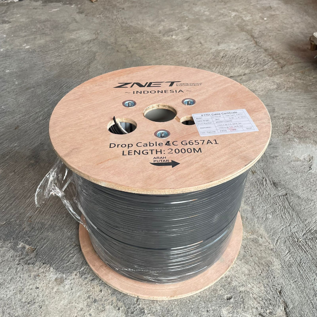 Jual FIBER OPTIK DROPCORE 4 CORE 3 SELING 20000M 2KM KABEL FO DROPCORE ...