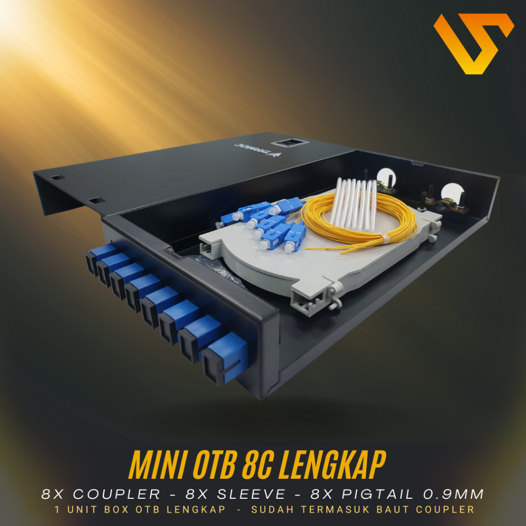 Jual Tarmoc Fiber Optic mini OTB 8 Core SC|Roset FO Besi 8C Lengkap ...