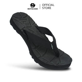 BOYSCODE Sendal Jepit Gunung Karet Pria Wanita Authentic High Up Hitam Fullblack / Flip Flop Pria
