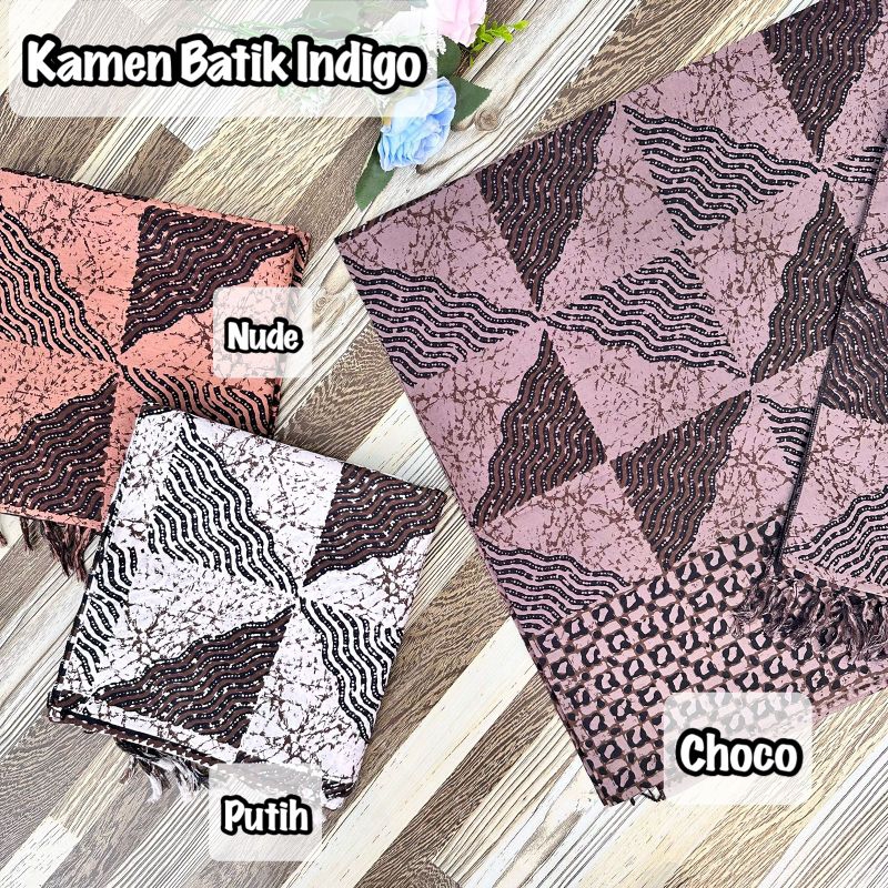 Jual Kamen Lembaran Bali Katun Batik Indigo Set Selendang Terbaru Kamen Bali Kamen Lembaran