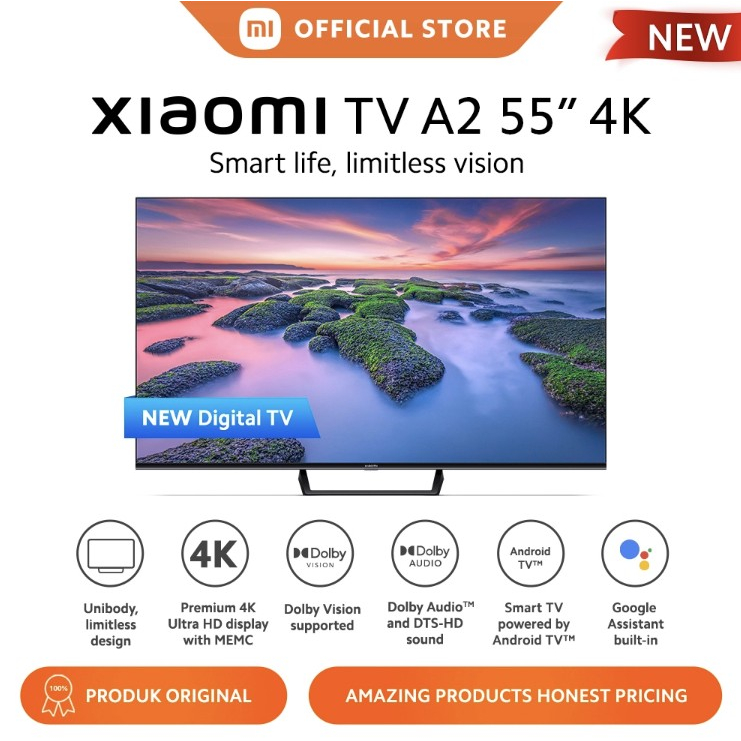 Jual TV LED Xiaomi Mi TV New 4K A2 55 Inch Smart 4K UHD LED TV Android ...
