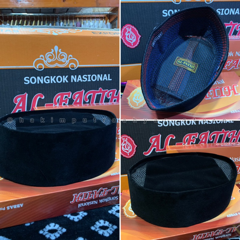 Kopiah Hitam Polos Ac AL-Fatih No.1-No.10 ~ Peci Songkok Nasional Dewasa Dan anak-anak