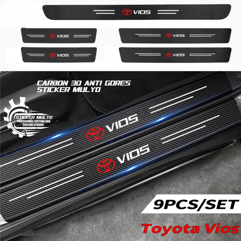 Jual stiker Toyota Vios Carbon Fiber Car Door Sticker Protector Auto ...