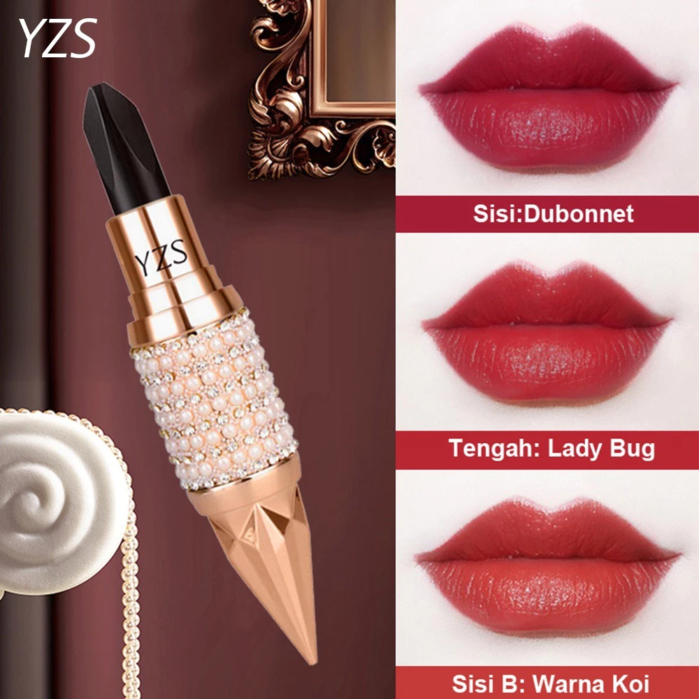 Yzs 3in1 Matte Lipstik Lembut Tahan Lama Pelembab Bibir 3 Warna Non-Stick Cup | AutoStock