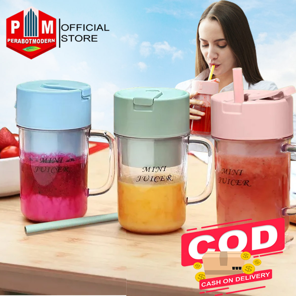 Jual Blender Portable Ice Crusher 420ML Juicer Portable 6 Pisau Listrik USB Juice Blender Buah