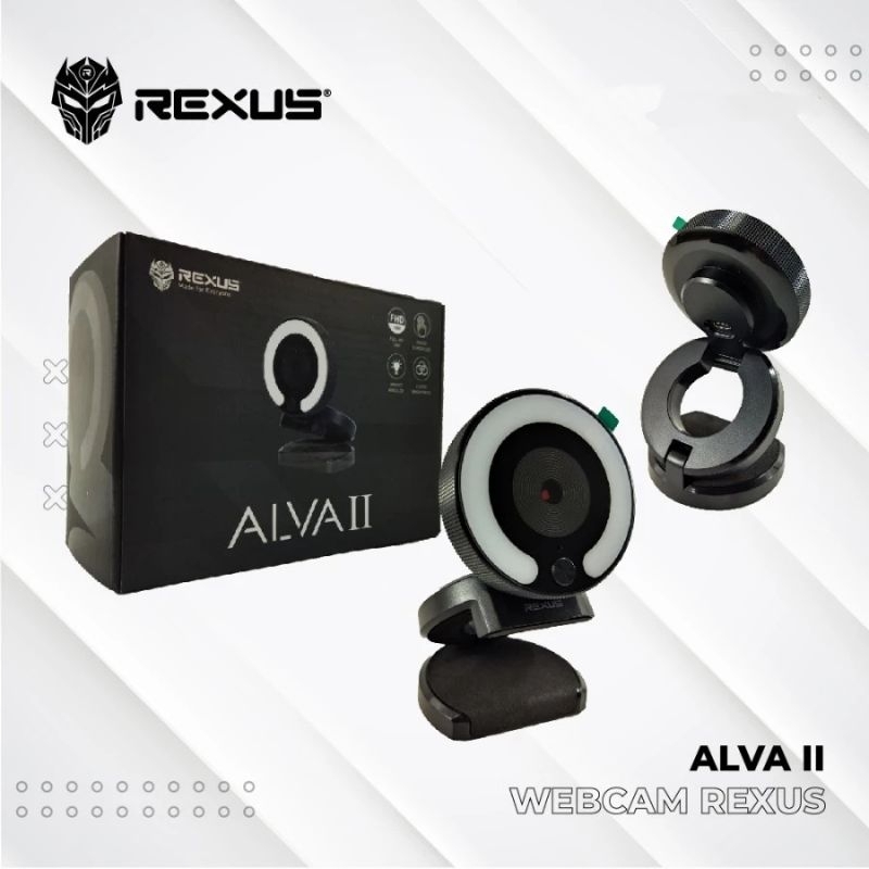 Jual Rexus Webcam Stream Alva II SW-RX03 With Mic + Ring Light pc cam ...