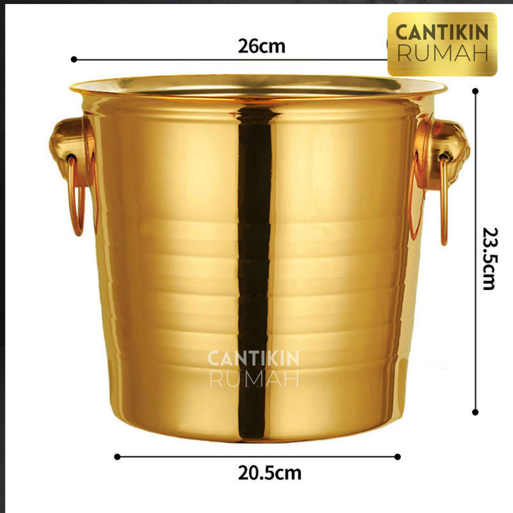 Jual ICE BUCKET EMBER ES JUMBO STAINLESS GOLD EMAS WINE CHAMPAGNE ...